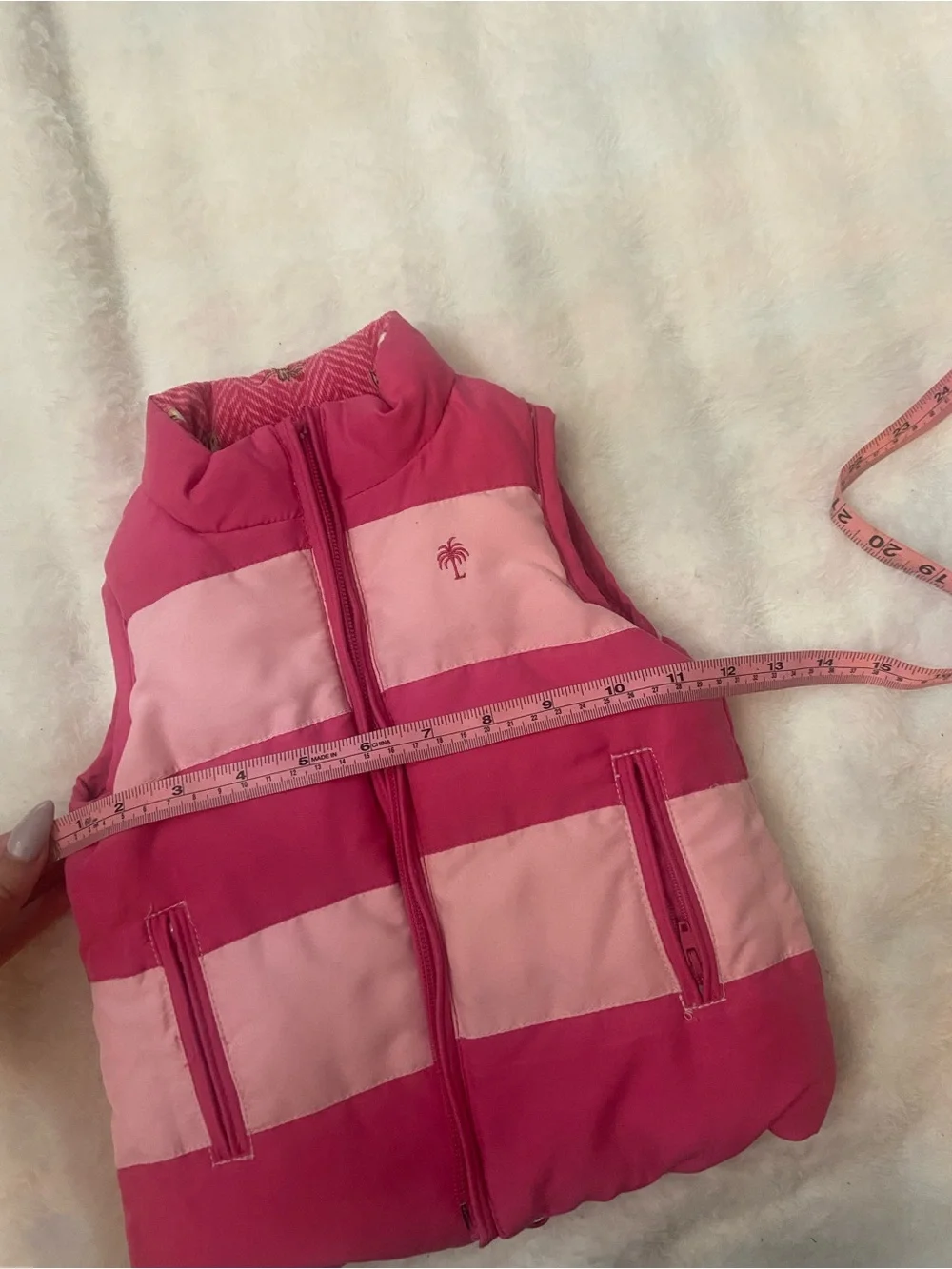 Lilly Pulitzer Girls Reversible Puffer Vest Pink Owl Print Stripe 39328